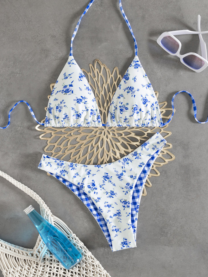 Ladies Floral Pattern Bikini Mune Fashion
