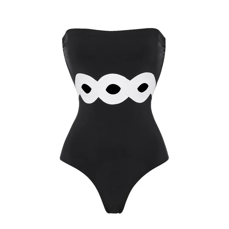 Women’s bandeau swimsuit with elegant wrap skirt Mune Fashion