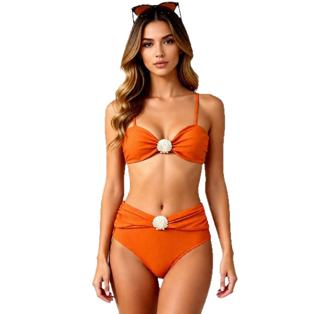 Women's two-piece bikini with sophisticated ruffles and shell detail Mune Fashion