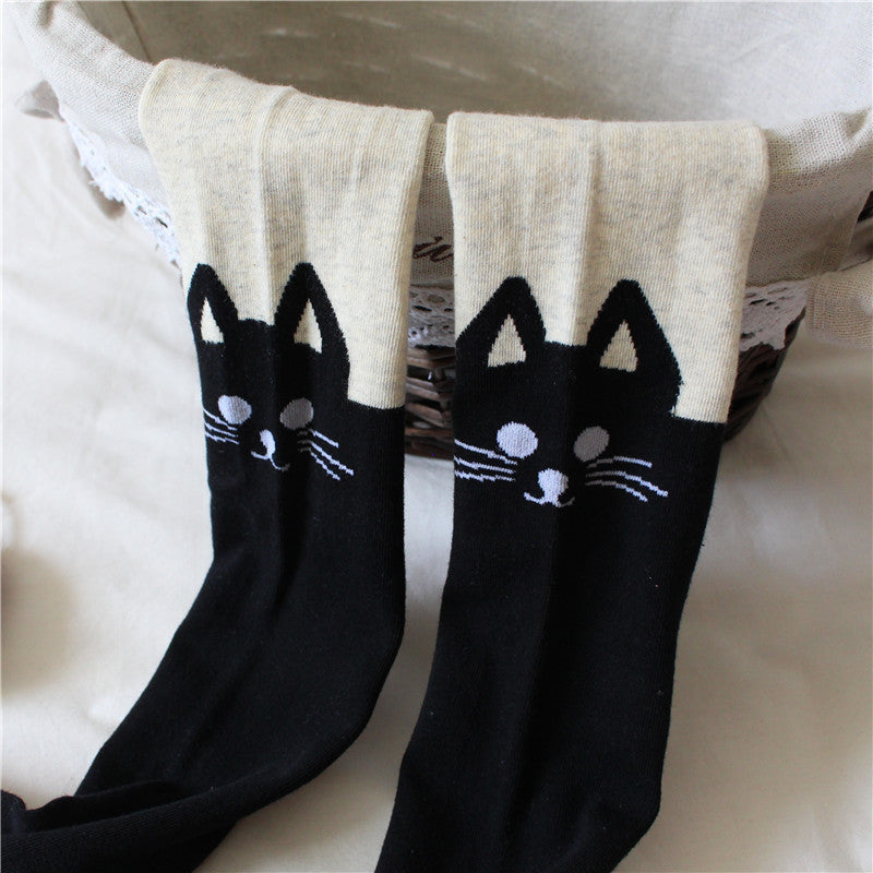 Girls Leggings with Cat Design Mune Fashion