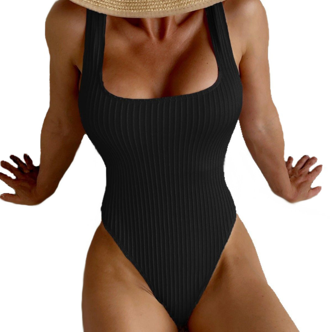 Women's One-Piece Swimsuit with Shaping Ribbed Design Mune Fashion