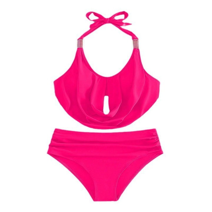 Women's elegant one-piece swimsuit with sophisticated halter neck and shiny details Mune Fashion