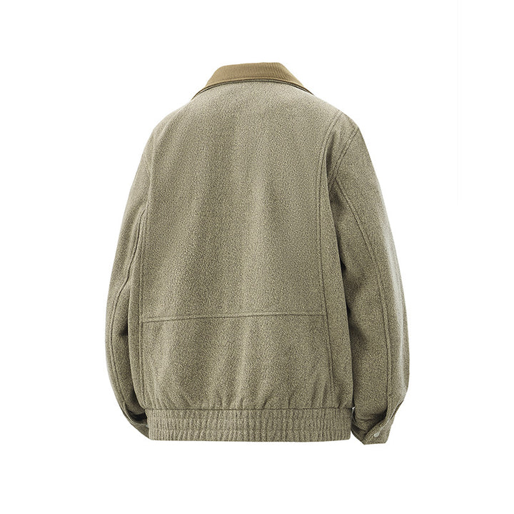 Men's short-cut fleece jacket with cord collar and quilted lining Mune Fashion