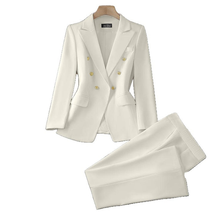 Women Elegant Double-Breasted Blazer Set Mune Fashion
