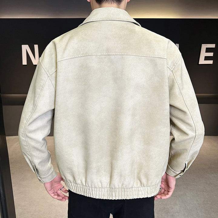Men's Stylish Jacket in Leather Look Mune Fashion