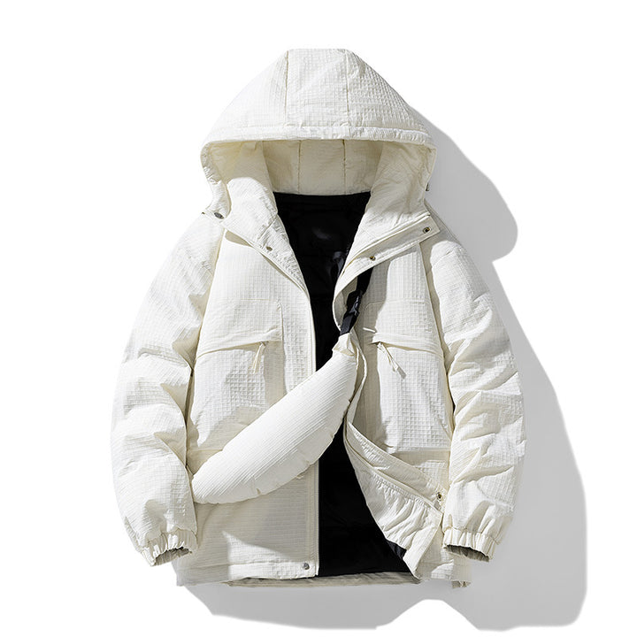Men's Padded Ripstop Parka with Hood Oversized Cut and Integrated Shoulder Bag Mune Fashion