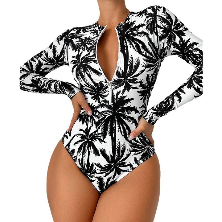 Women Longsleeve Swimsuit with practical zipper Mune Fashion