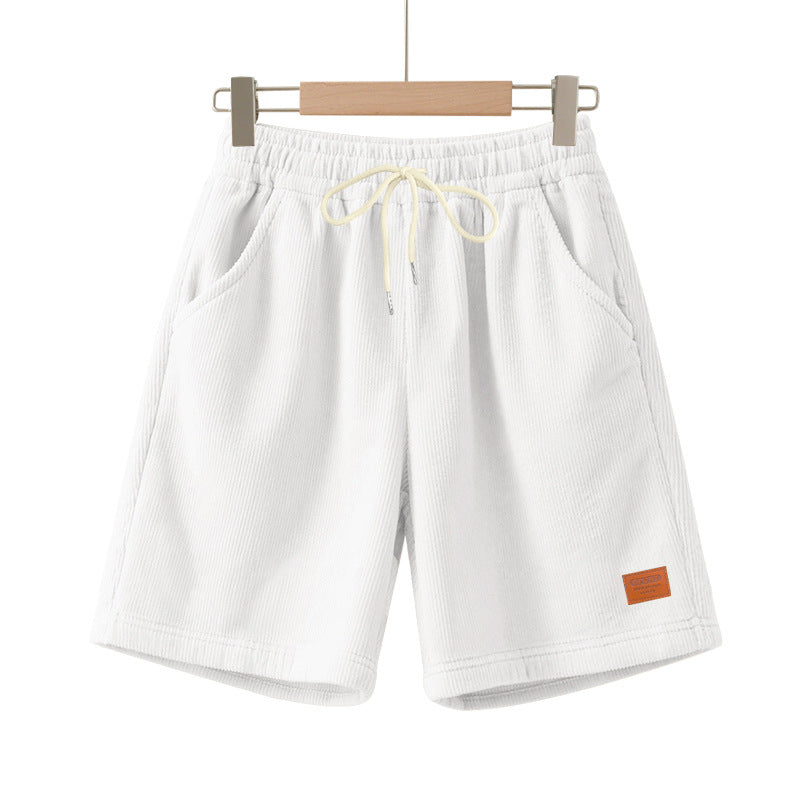 Men's casual Bermuda shorts made of finely structured cotton blend with elastic waistband and drawstring Mune Fashion