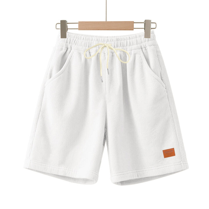 Men's casual Bermuda shorts made of finely structured cotton blend with elastic waistband and drawstring Mune Fashion