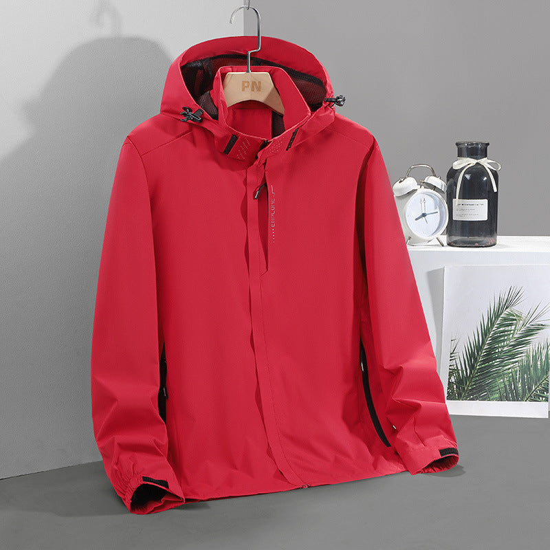 Men's Lightweight Softshell Hooded Jacket with Concealed Zipper and Windproof Membrane Mune Fashion