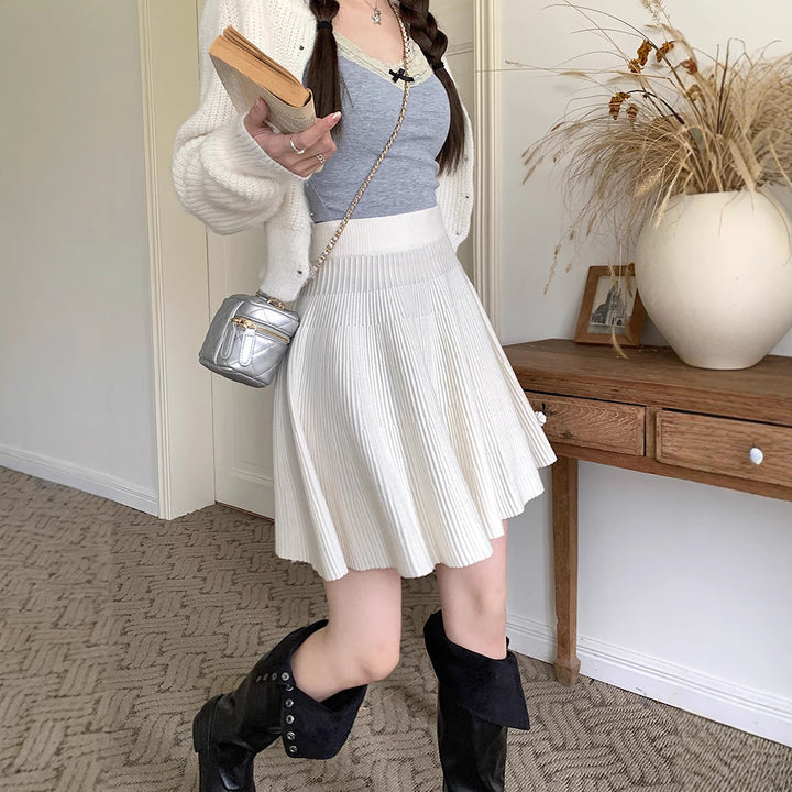 Women's Pleated Skirt with High Waist Mune Fashion