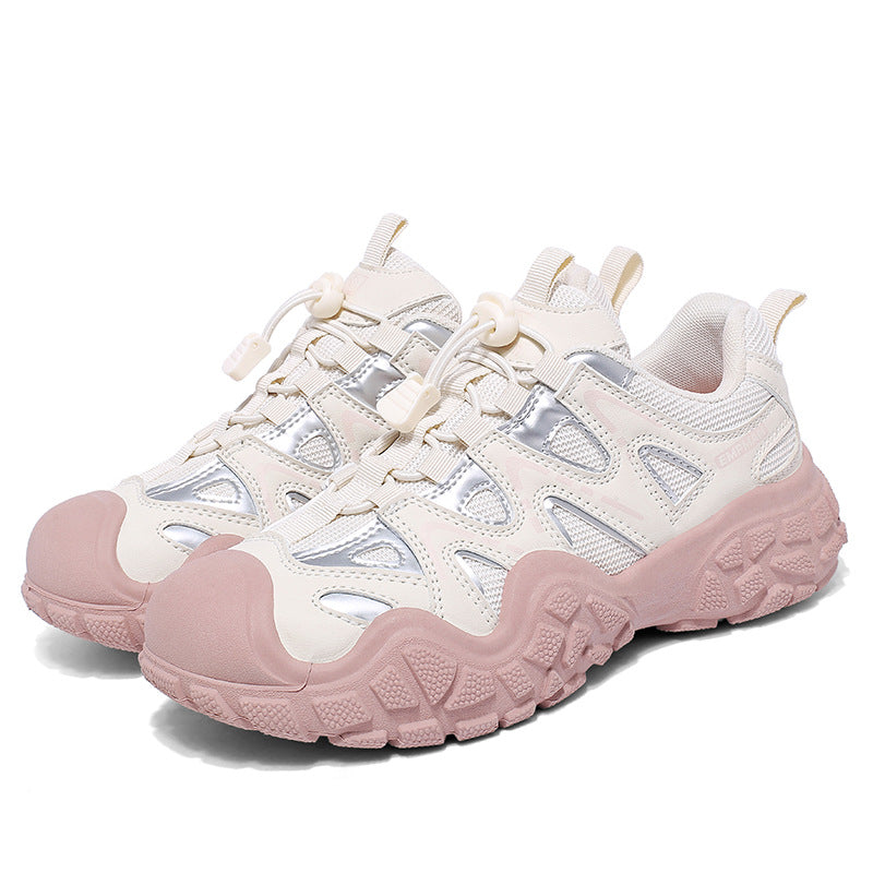 Ladies Chunky Trail Sneaker with shock-absorbing multi-zone profile sole, quick lace-up closure and reflective accents Mune Fashion