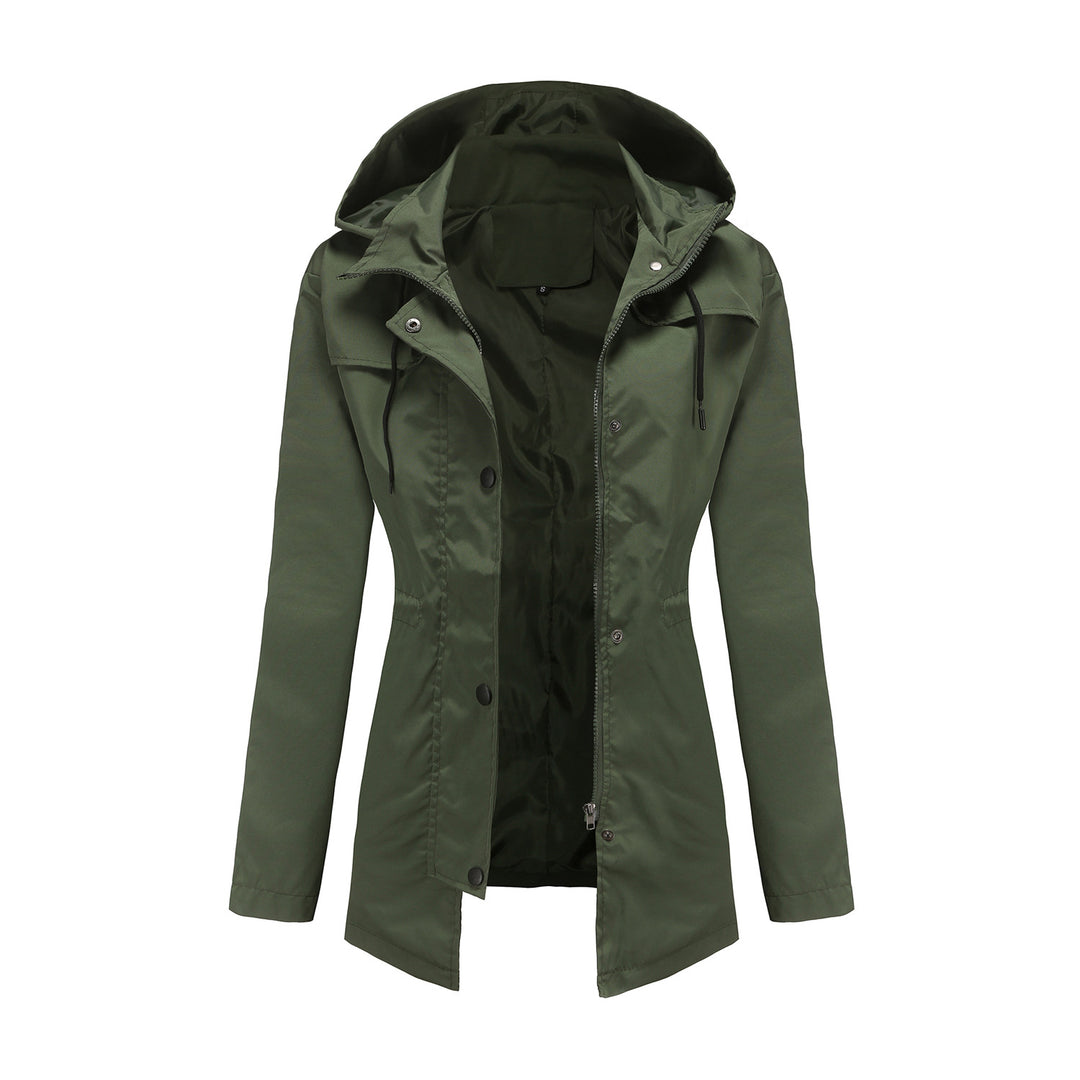 Women's lightweight waterproof parka with fitted cut, hood, and concealed zipper Mune Fashion