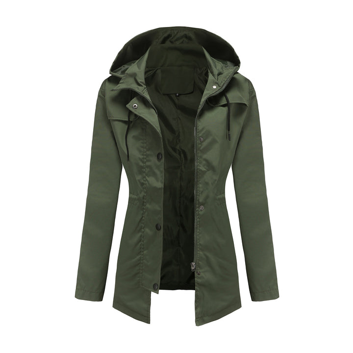 Women's lightweight waterproof parka with fitted cut, hood, and concealed zipper Mune Fashion