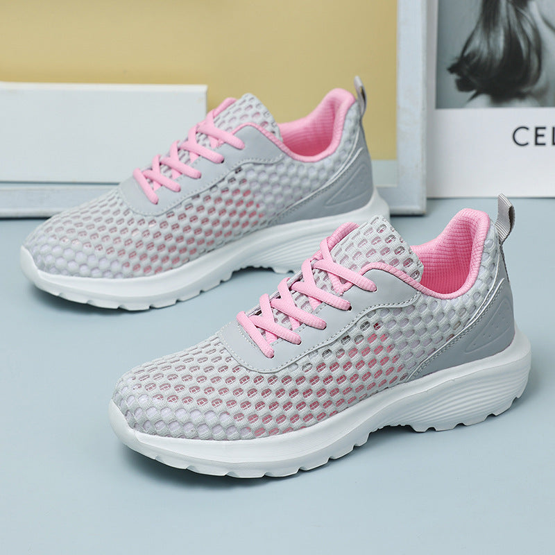Ladies' lightweight three-dimensional mesh walking sneakers with viscoelastic insole and high-grip outsole Mune Fashion
