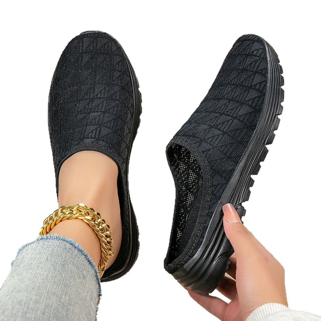 Ladies' breathable mesh slippers with diamond-structured upper and cushioned lightweight sole Mune Fashion