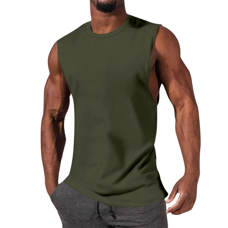 Men's athletic tank top with extra deep arm cut and elastic cotton blend Mune Fashion