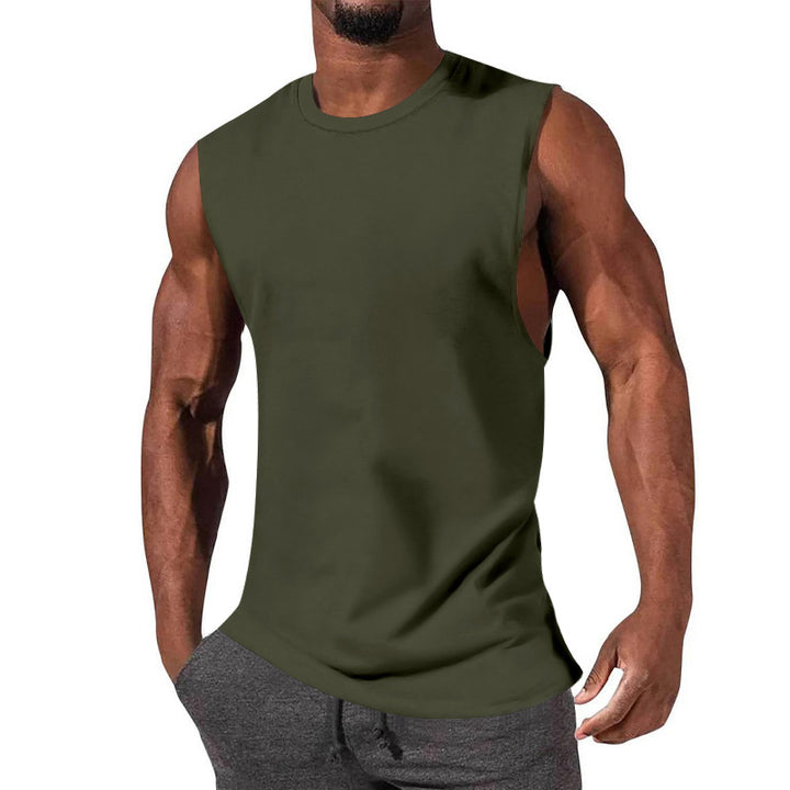 Men's athletic tank top with extra deep arm cut and elastic cotton blend Mune Fashion