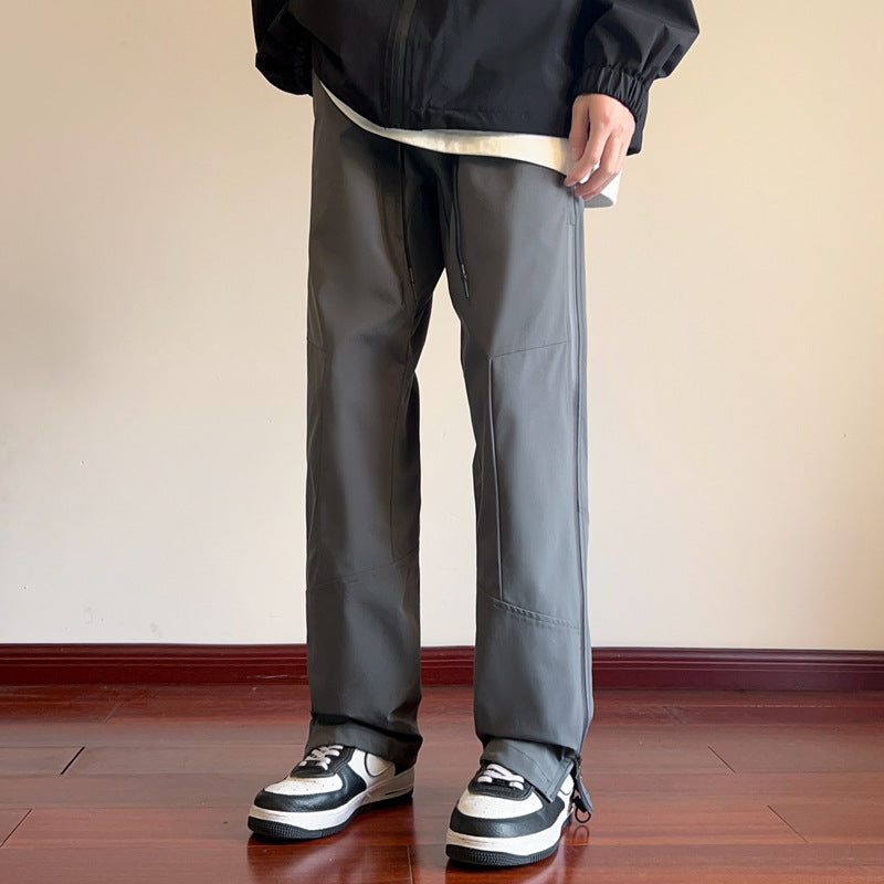 Men's Water-Repellent Tech Pants with Straight Leg, Reinforced Knee Areas & Drawstring Mune Fashion