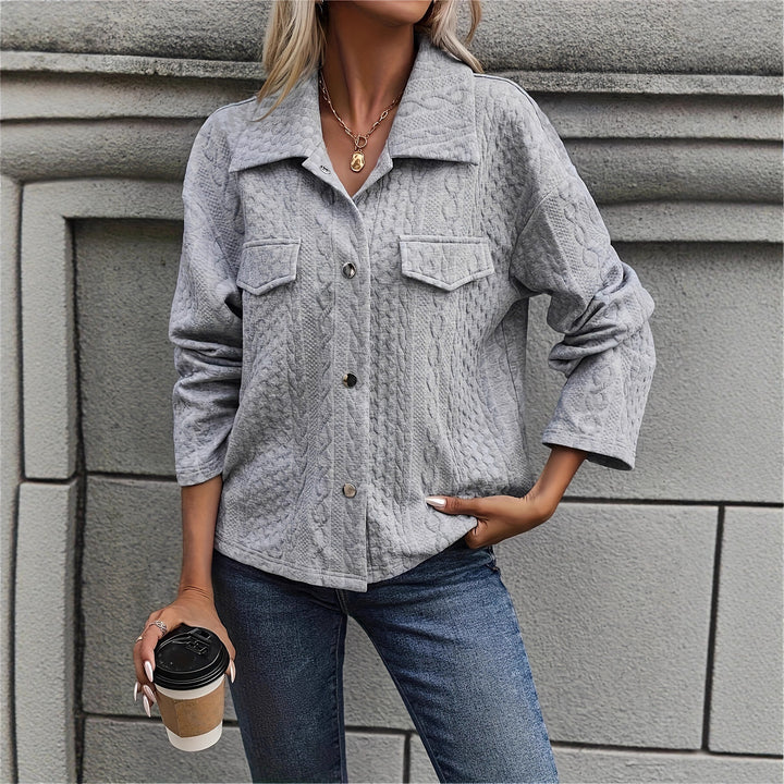 Women's Structured Quilted Shirt Jacket with Flap Pockets Mune Fashion