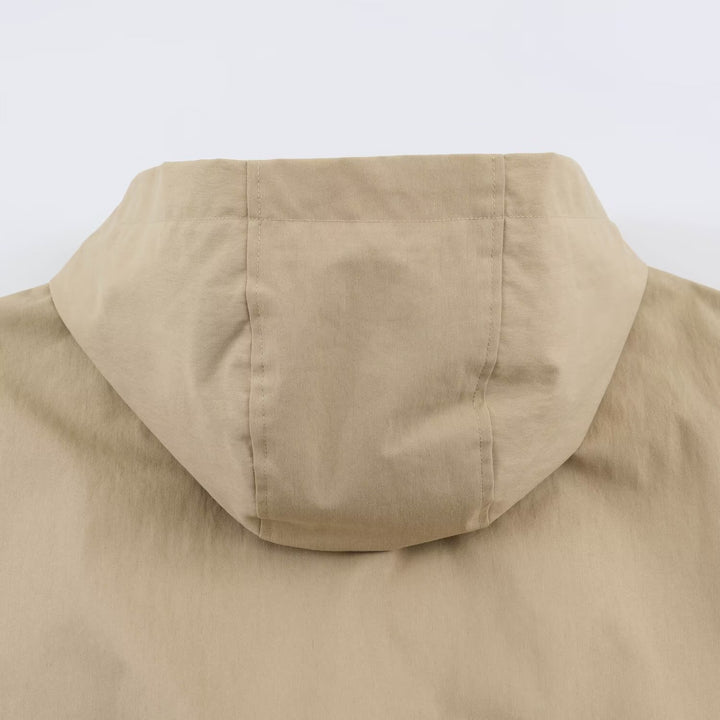 Women's Lightweight Hoodie Jacket in Cropped Oversize Fit with Drawstring Hem and Concealed Zipper Mune Fashion