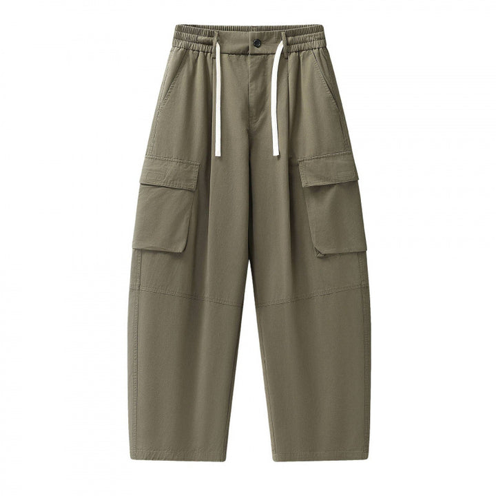 Unisex Baggy Cargo Pants with elastic waistband, drawstring and large flap pockets Mune Fashion