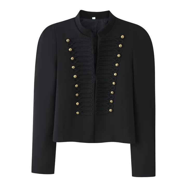 Women's short jacket in military style with decorative cords Mune Fashion