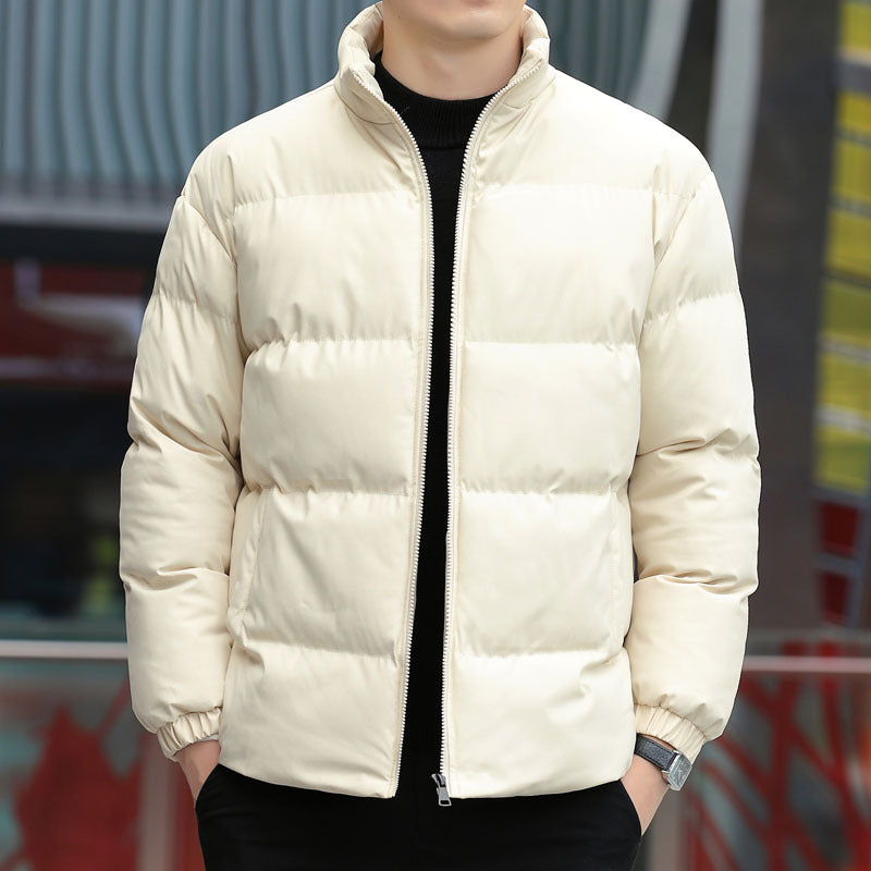 Men's Padded Short Jacket with Stand-up Collar, Thermal Lining & Elastic Cuffs Mune Fashion