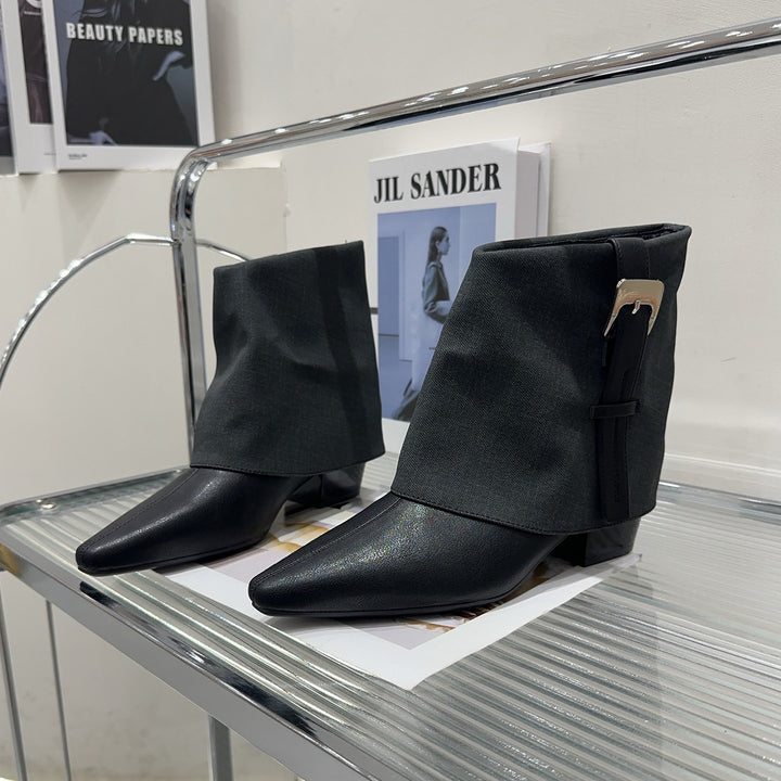 Women’s Fashion Ankle Boots with Elegant Wrap Design Mune Fashion
