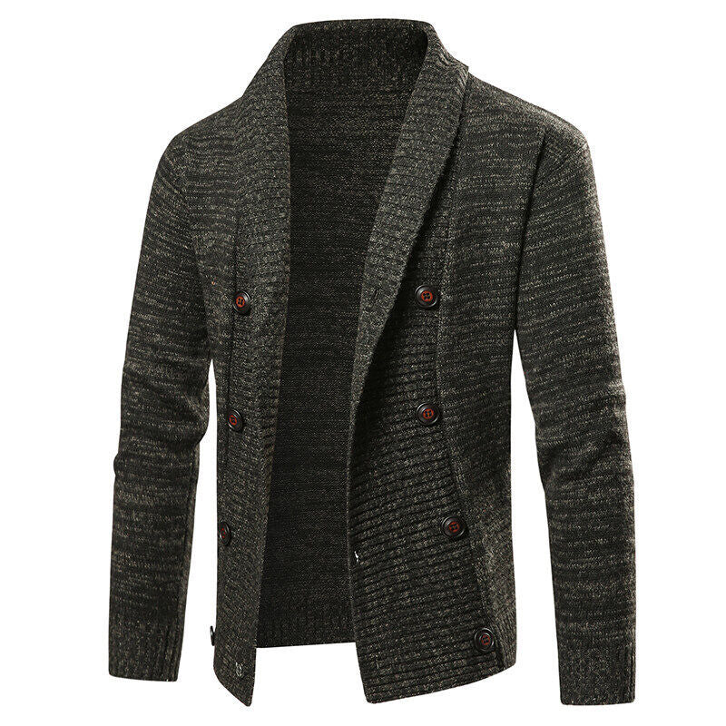Men's cardigan with shawl collar and double button placket Mune Fashion