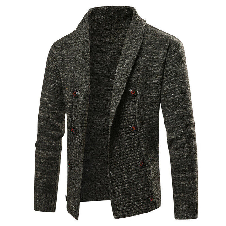 Men's cardigan with shawl collar and double button placket Mune Fashion