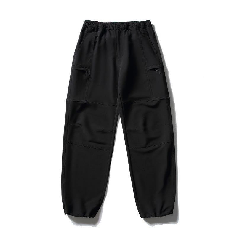 Men's Technical Cargo Casual Pants with Elastic Waistband, Knee Panels, and Zipper Pockets Mune Fashion