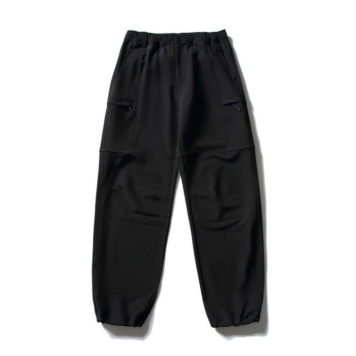 Men's Technical Cargo Casual Pants with Elastic Waistband, Knee Panels, and Zipper Pockets Mune Fashion