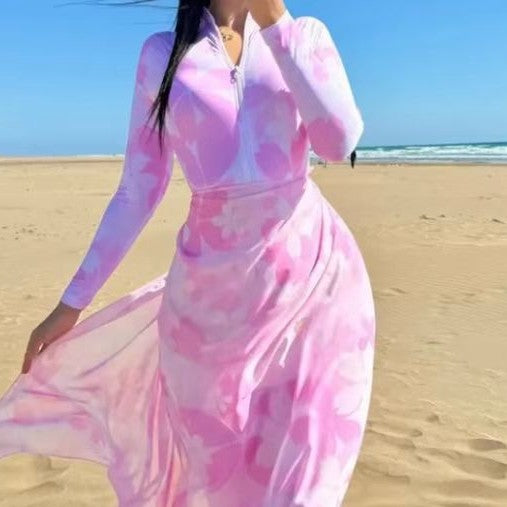 Women’s beach dress with zipper and long sleeves Mune Fashion