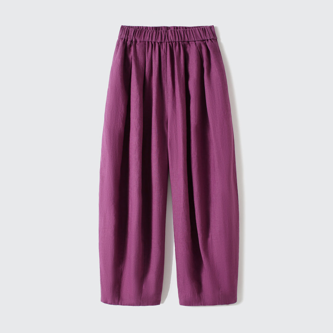 Women's Casual, Wide-Cut Linen Pants Mune Fashion