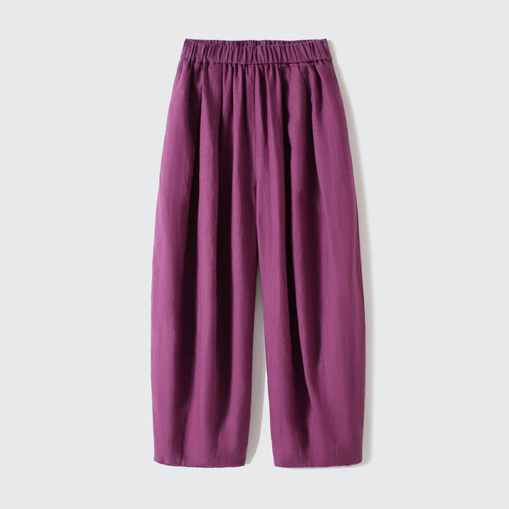 Women's Casual, Wide-Cut Linen Pants Mune Fashion