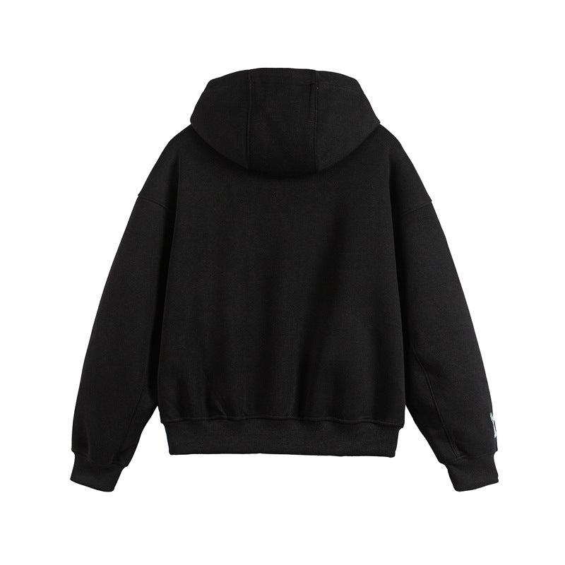 Unisex Oversize Hoodie Zip Jacket with Collegiate Patches Mune Fashion