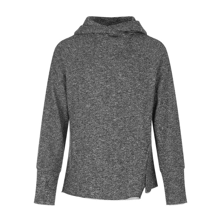 Women’s finely textured knit sweater with funnel neck, raglan sleeves, and side slit Mune Fashion