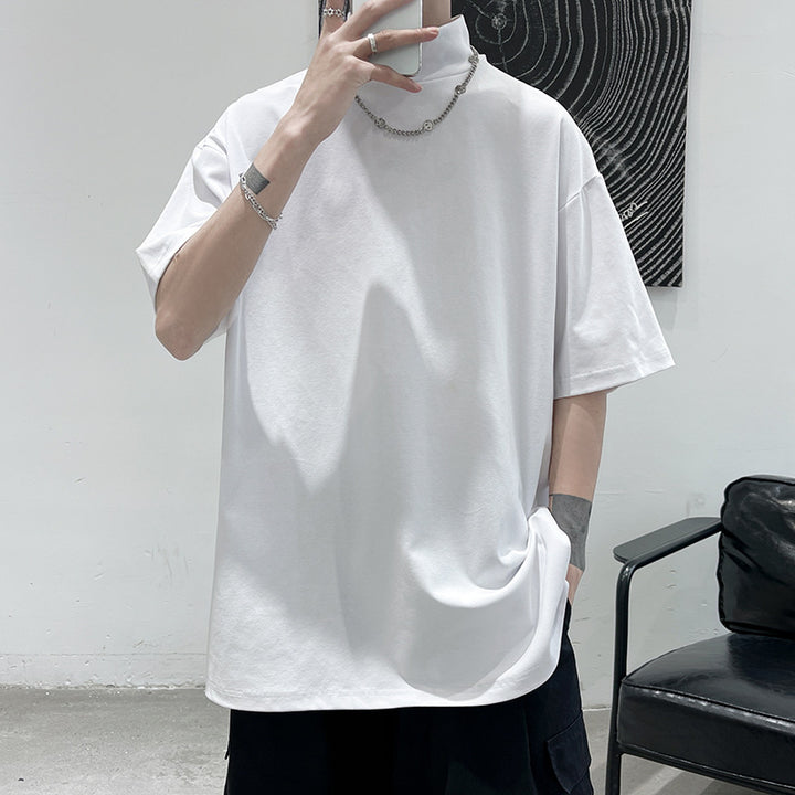 Men's oversized turtleneck T-shirt with half-length sleeves and casual boxy fit Mune Fashion