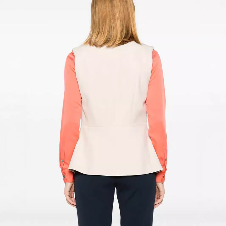Women's Sleeveless Tailored Blazer Vest with Lapels and Shaping Seams Mune Fashion