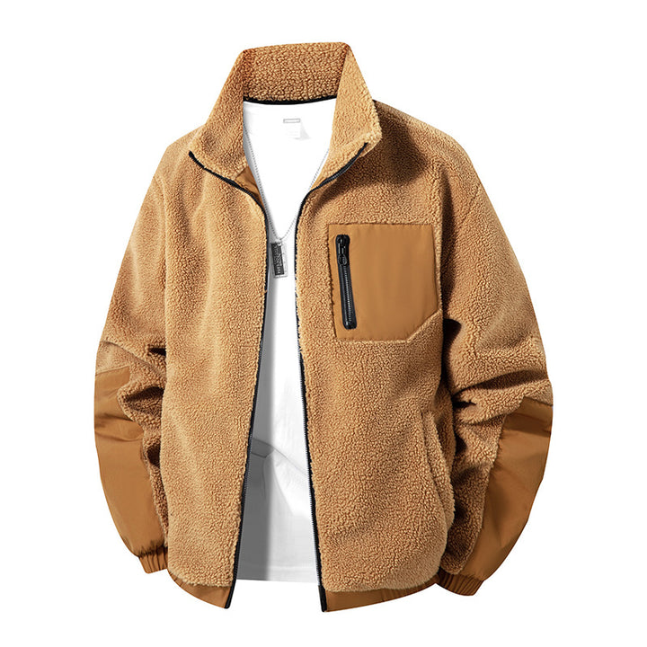Men's Cozy Fleece Jacket with High Collar Mune Fashion