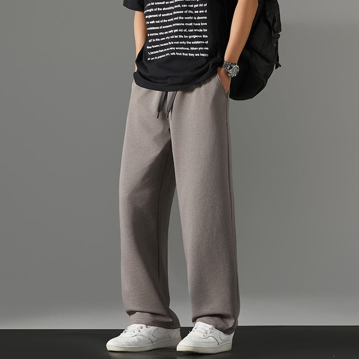 Men's wide Relaxed joggers made of French terry with drawstring, elastic waistband & straight leg Mune Fashion