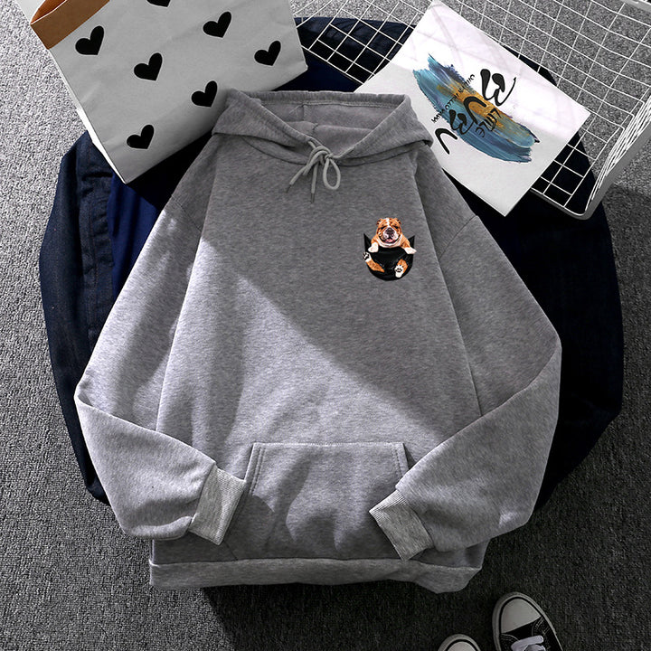 Unisex hoodie with bulldog pocket patch, oversized cut and brushed fleece inner side Mune Fashion