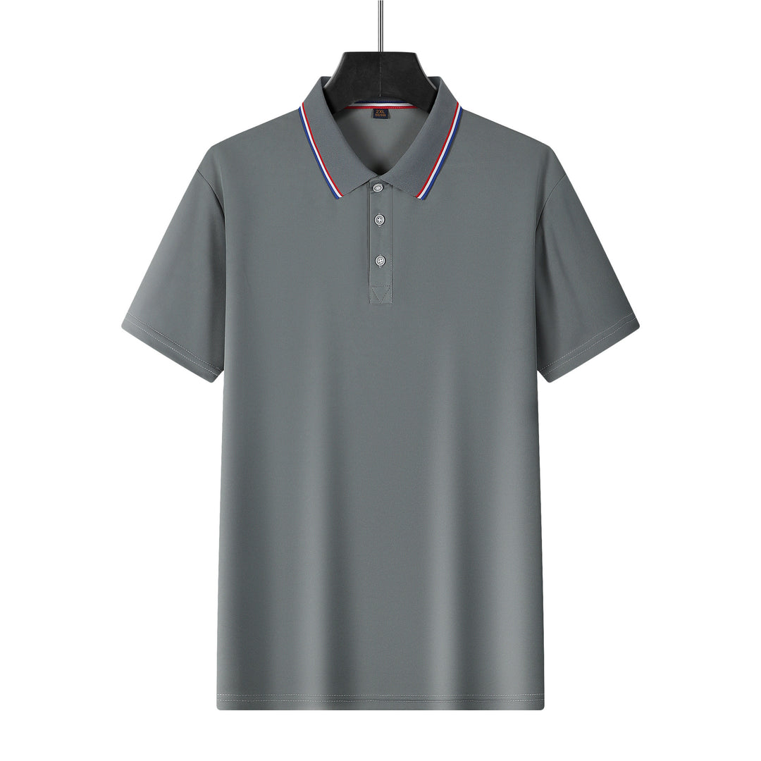 Men's breathable piqué polo with contrast stripes on the collar Mune Fashion
