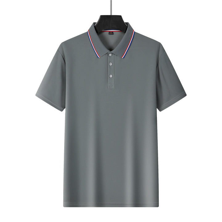 Men's breathable piqué polo with contrast stripes on the collar Mune Fashion