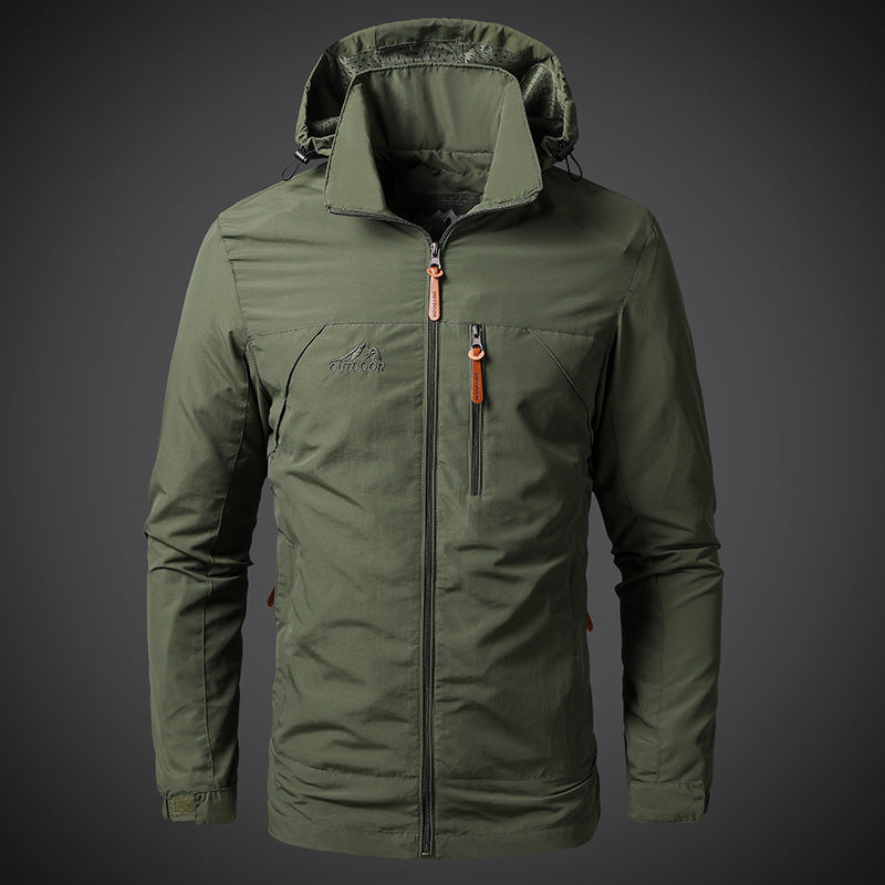 Men's Lightweight Outdoor Jacket with Adjustable Hood Mune Fashion