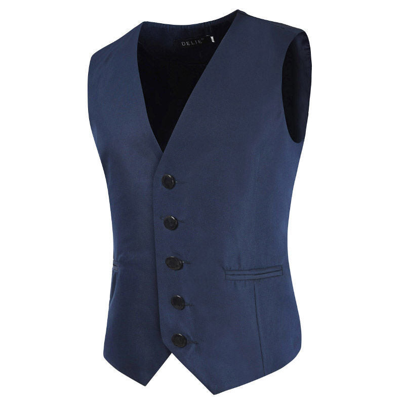Men's Satin Tuxedo Vest with Tailored Fit, V-Neck and Elegant Button Placket Mune Fashion