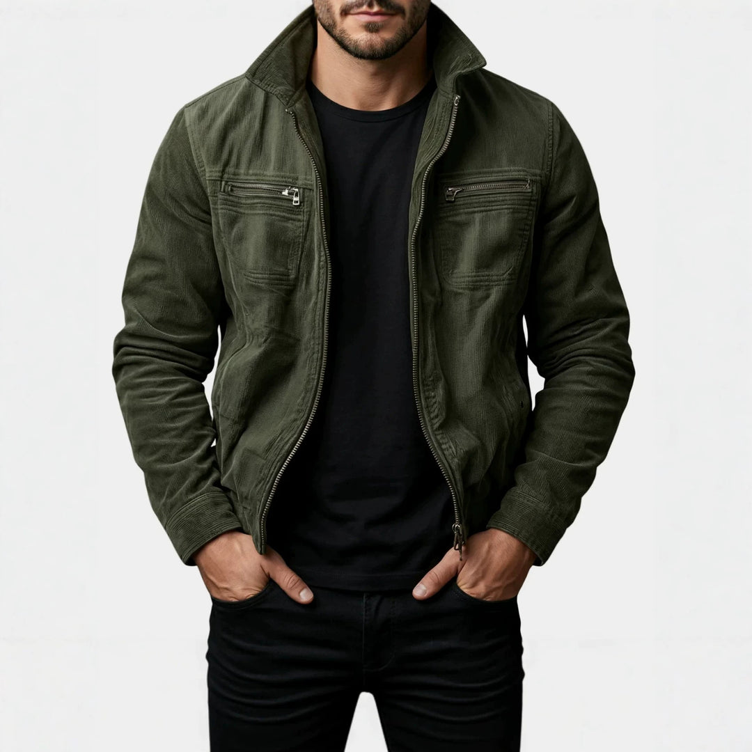 Men's Fashion Transitional Utility Jacket with Zipper