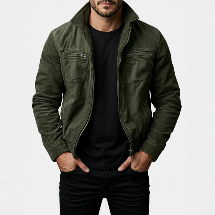 Men's Fashion Transitional Utility Jacket with Zipper
