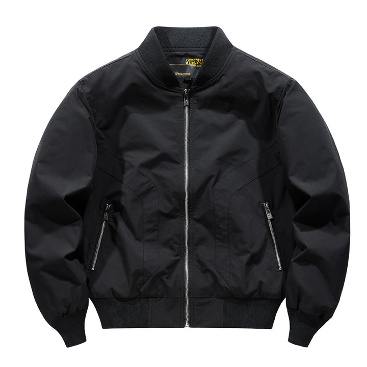Men's Technical Bomber Jacket with Windproof Shell, Ribbed Cuffs and Zipper Pockets Mune Fashion
